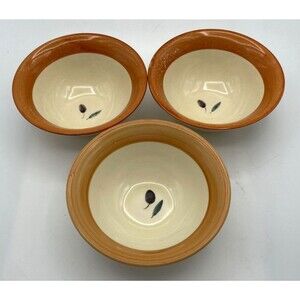 Set of 3 Poole Pottery Fresco Terracotta Cereal / Dessert Bowls 6.5"